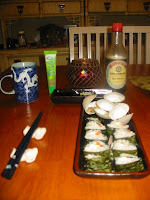 Plate of sushi ready to be eaten