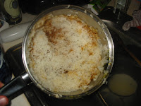 Sushi rice spread evenly over the nori sheet